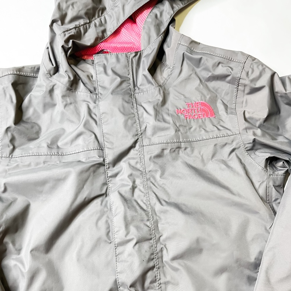The North Face | Gray and Pink Girls Rain Jacket